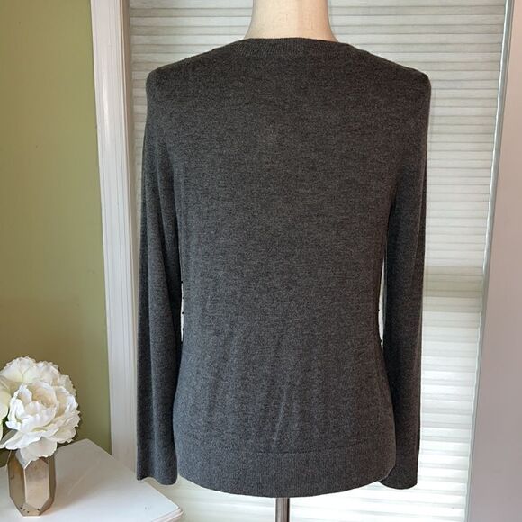 Talbots Grey w beading Lambswool Cardigan sweater Women’s S New w Tags - Picture 9 of 16